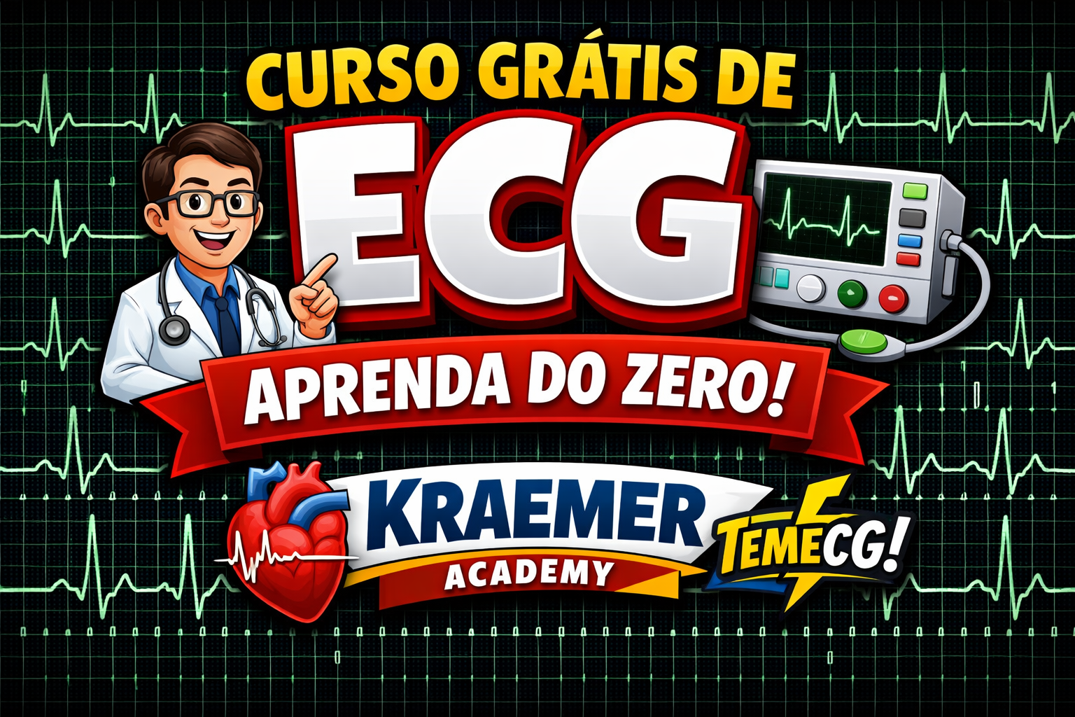Curso grátis de ECG do zero da Kraemer Academy | Kraemer Academy (qtc.mocha.app)